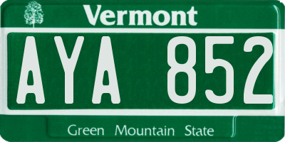 VT license plate AYA852