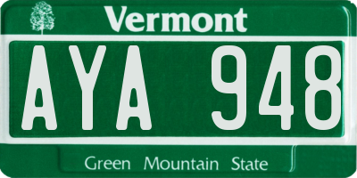 VT license plate AYA948