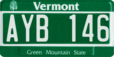 VT license plate AYB146