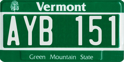VT license plate AYB151