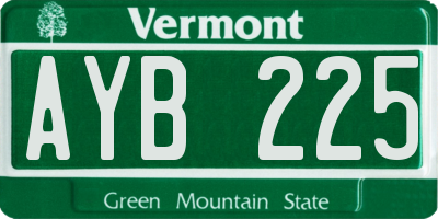 VT license plate AYB225