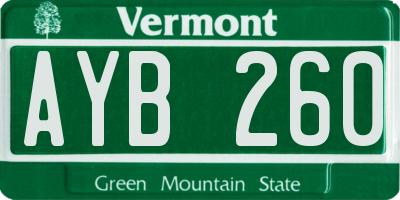 VT license plate AYB260