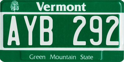 VT license plate AYB292