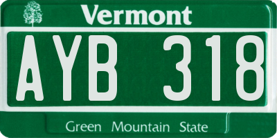 VT license plate AYB318