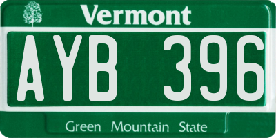 VT license plate AYB396