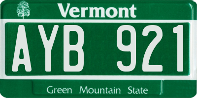 VT license plate AYB921