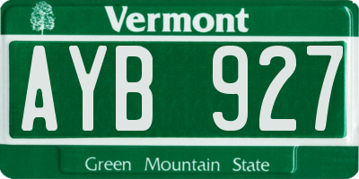 VT license plate AYB927
