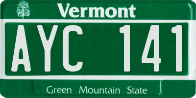 VT license plate AYC141