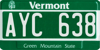 VT license plate AYC638