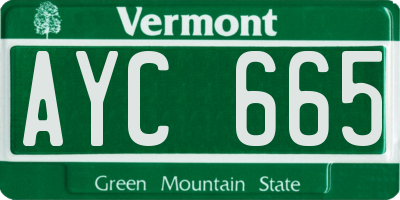 VT license plate AYC665