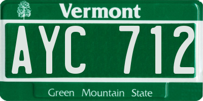 VT license plate AYC712