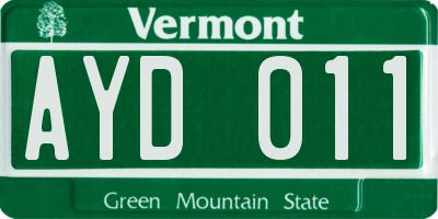 VT license plate AYD011