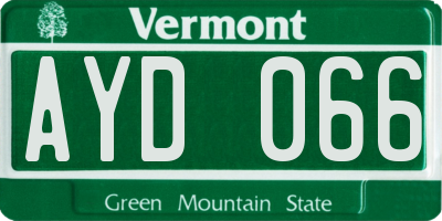 VT license plate AYD066