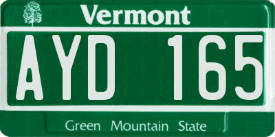 VT license plate AYD165
