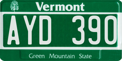 VT license plate AYD390