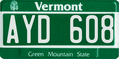 VT license plate AYD608