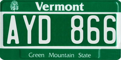 VT license plate AYD866
