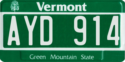 VT license plate AYD914