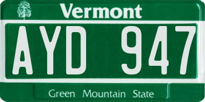 VT license plate AYD947