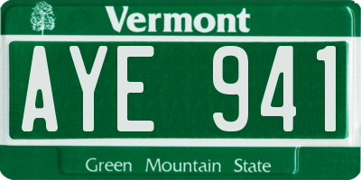 VT license plate AYE941