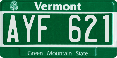 VT license plate AYF621