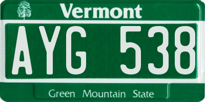 VT license plate AYG538