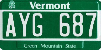 VT license plate AYG687
