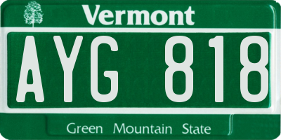 VT license plate AYG818