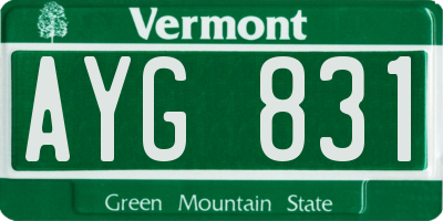 VT license plate AYG831