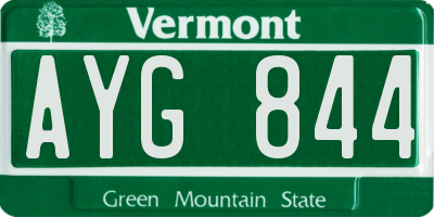 VT license plate AYG844