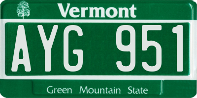 VT license plate AYG951