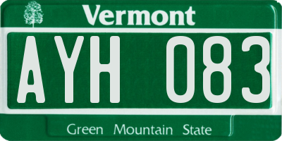 VT license plate AYH083