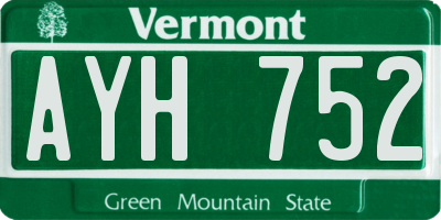 VT license plate AYH752
