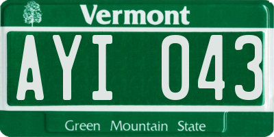 VT license plate AYI043