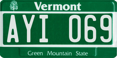 VT license plate AYI069