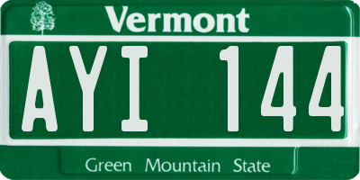 VT license plate AYI144