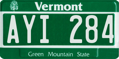 VT license plate AYI284
