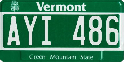 VT license plate AYI486