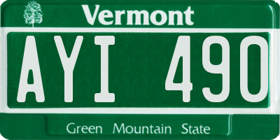 VT license plate AYI490