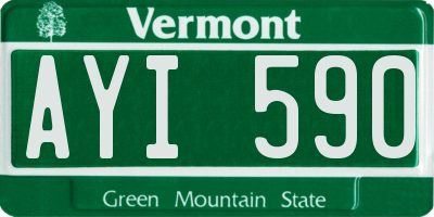VT license plate AYI590
