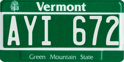 VT license plate AYI672
