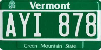 VT license plate AYI878