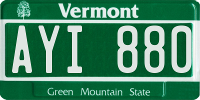 VT license plate AYI880