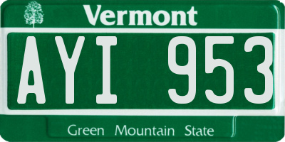VT license plate AYI953
