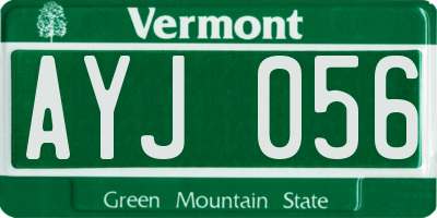 VT license plate AYJ056