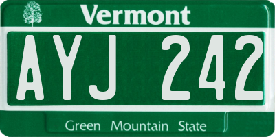 VT license plate AYJ242