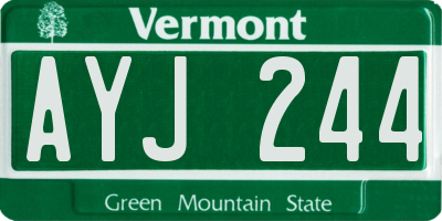 VT license plate AYJ244
