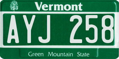 VT license plate AYJ258