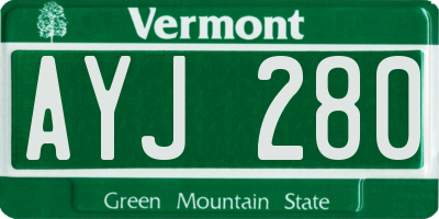 VT license plate AYJ280