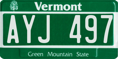 VT license plate AYJ497